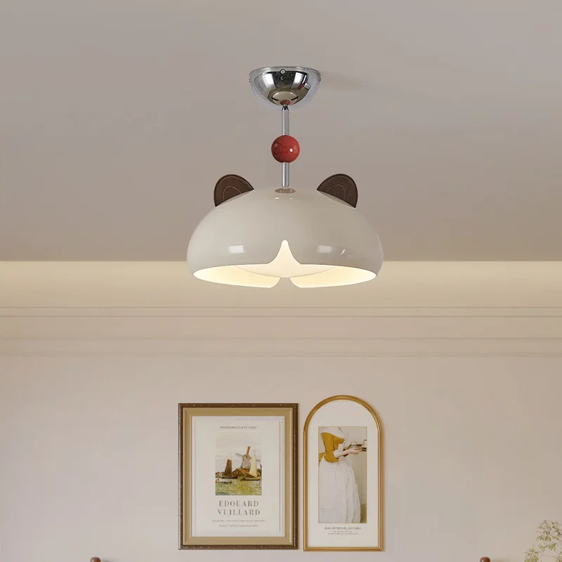 

Cream Wind Restaurant Study Bedroom Light Modern Simple Creative Cute Warm Cat Ear Children's Room Chandelier
