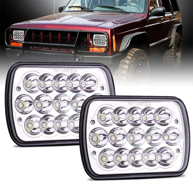 

5x7 4x6 Square Work Light 7Inch LED Headlamp Hi/Low Turn Signal For 4x4 Suzuki Samurai Jeep Wrangler Off Road Modified Spotlight