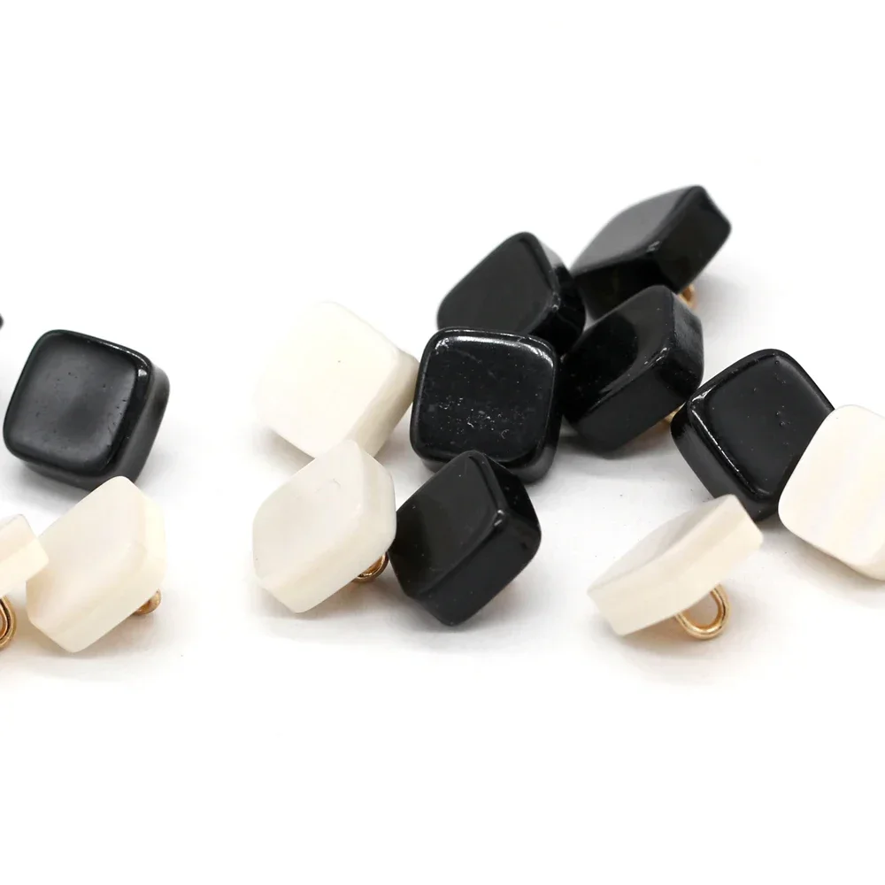 DOTOLLE 20Pcs 12mm Small Square Shape Pearl Buttons for Garment Shirt Blouse Skirts Cardigan Sewing Accessories