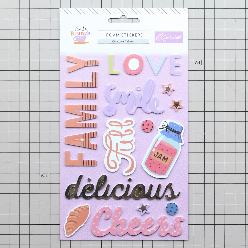 Creatieve Path Brunch Foam Decoratieve Sticker Vellen Familie Liefde Glimlach Sterren Deco Sticker Voor Scrapbooking Journaling Kaarten Maken