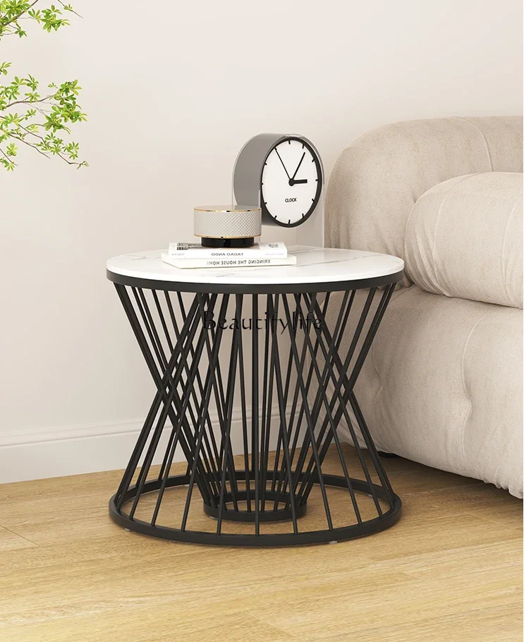 

LD33Stone Plate Light Luxury High-Grade Living Room Home Small round Table Bedroom Bedside Simple Bay Window Small Coffee Table
