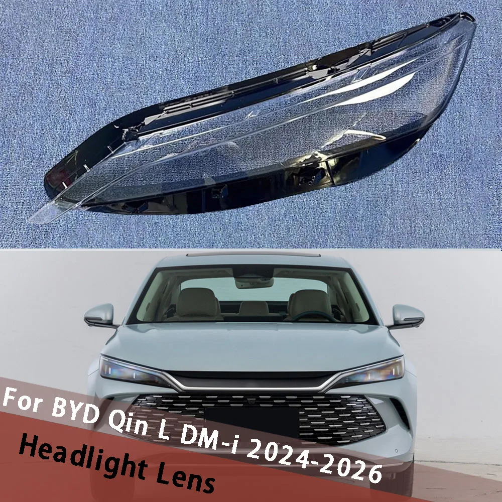 

For BYD Qin L DM-i 2024 2025 2026 Car Accessories Headlight Cover Transparent Lampshade Lens Housing Headlamp Shell Plexiglass