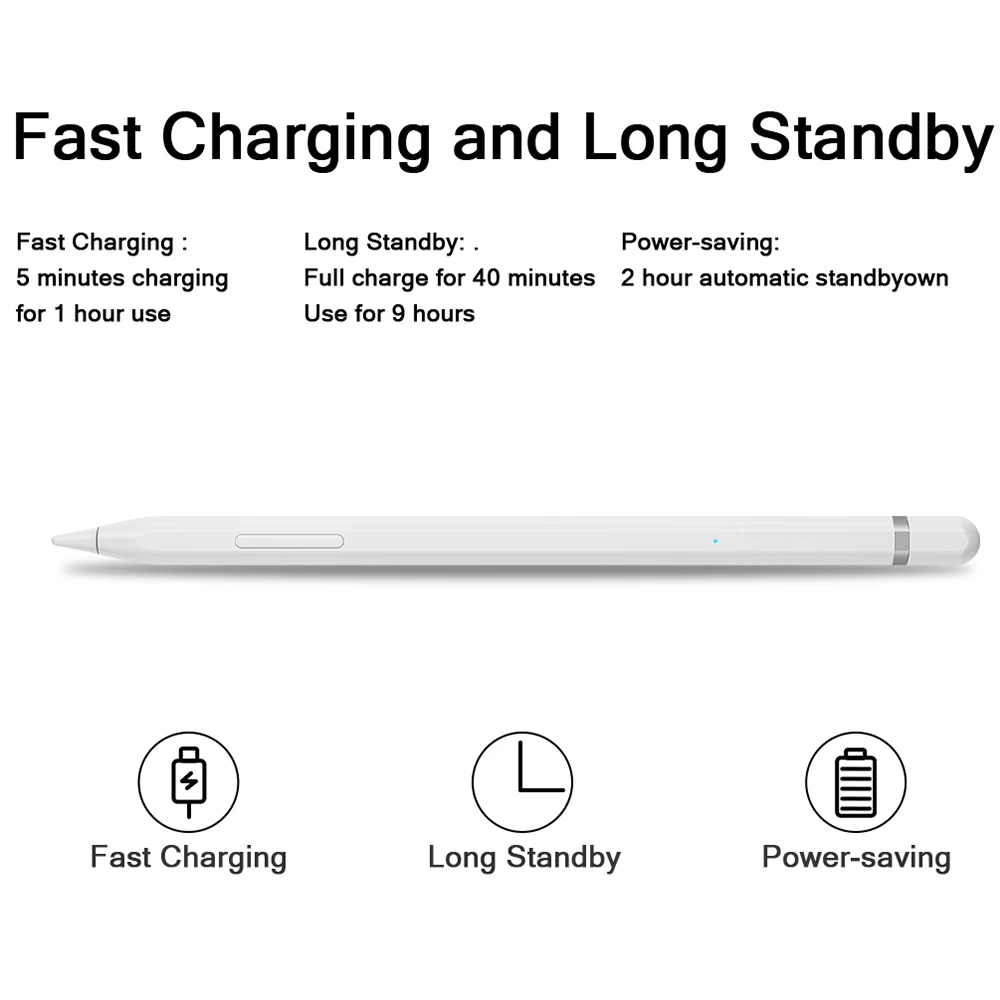 For Apple Pencil With Palm Rejection Tilt Sensitive Stylus Pen For iPad 6 7 8 Generation Pro 11 12.9 Air 3 4 Min 5