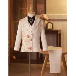 5PCS Children's Host Performance Costume Suit Kids Wedding Birthday Baptism Party Evening Gown Boy Blazer Sets A3220