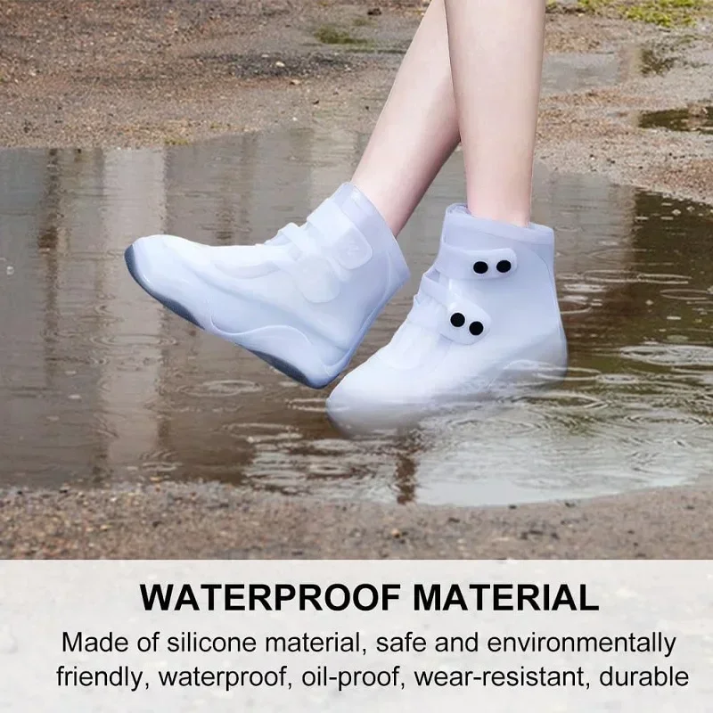 Reutilizável Silicone Rain Overshoes, Proteção de rena, Tampas de sapato antiderrapantes, Capas de sapato impermeáveis