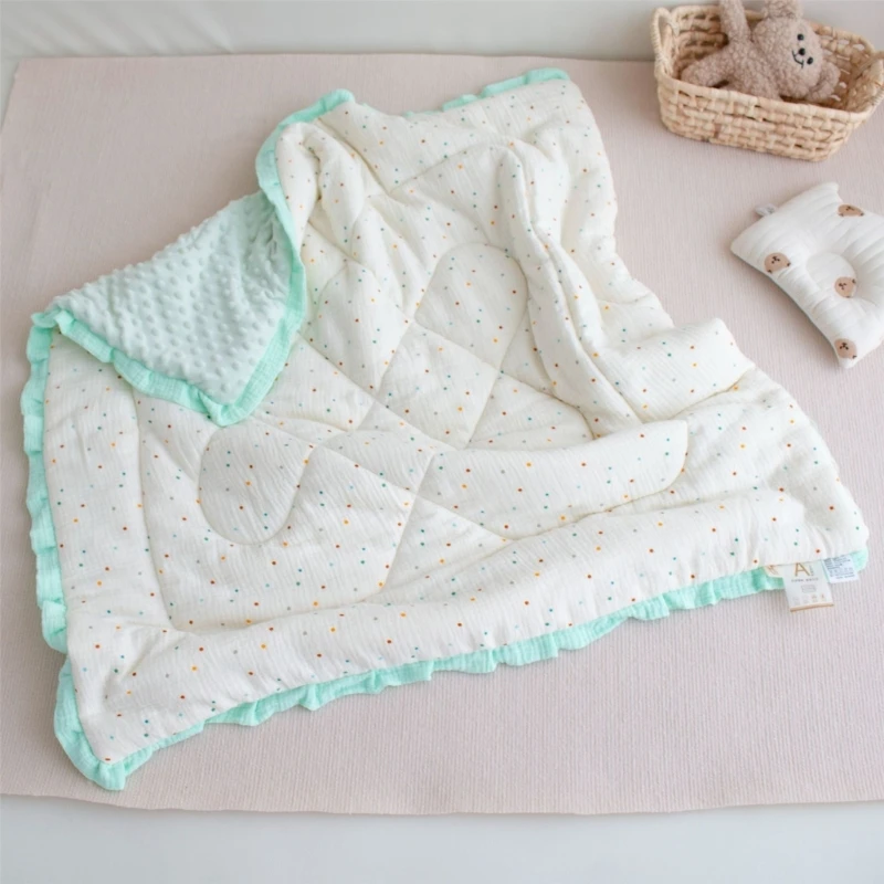 Children's Lace Soothing Blanket for Kindergarten, Baby Throw Ruffed Autumn Winter Thick Quilt Sleep Essential New Dropship