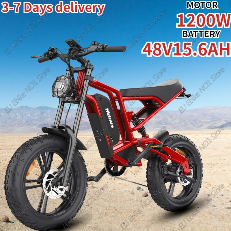 Electric Bicycle Hidous B6 1200W Motor 48V15.6AH Outdoor Sports E Bike Off-road Motorcycle 20*4.0 inch Fat Tire Electric Bike