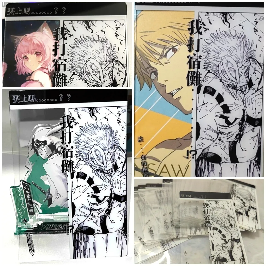 Anime Jujutsu Kaisen Ryomen Sukuna Cosplay ornament photo props Acrylic butamine Gift Cartoon Same frame through card