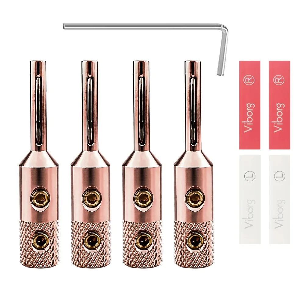 Viborg VB401 Pure Copper Banana HI-End Speaker Cable HIFI Bananana Connector Audiophile