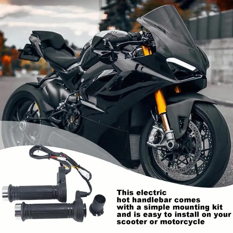 Motorcycle electric heating handlebars scooter heating handle cold-proof throttle handle cover for winter warm keeping supply