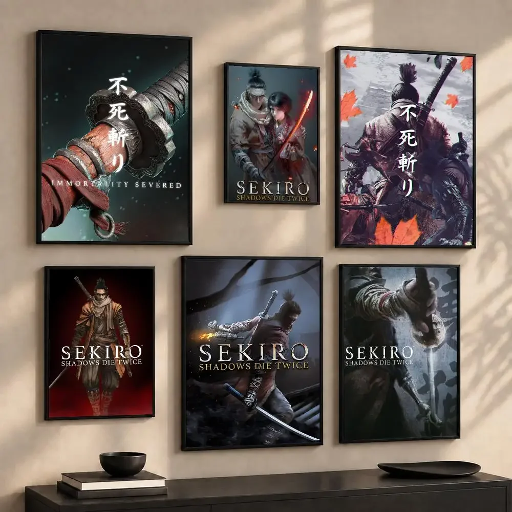 Epic Action Video Game S-Sekiro Shadows Die T-Twice Poster Wall Art Print Sticker for Bedroom Living Room Dorm Modern Home Decor