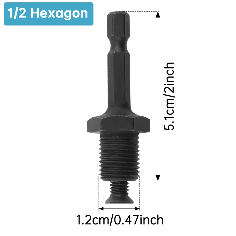 1/2 3/8 Inch Chuck Connect Adaptor Electric Hammer Convert Adapter Tools Hex Round Shank Rod Wrench Conversion Accessory