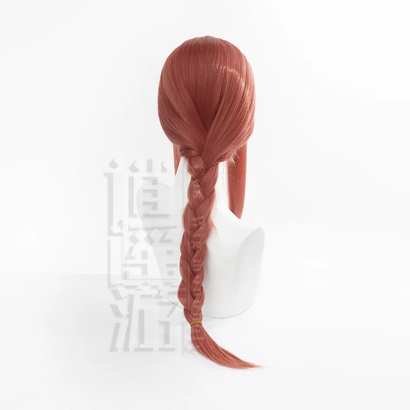 Chainsaw Man Makima Cosplay Pruik Roze Gevlochten Lang Haar Halloween Cadeau