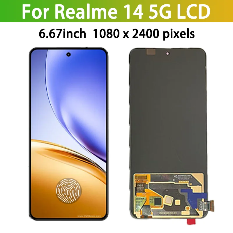 RMX5070 – wysokiej jakości wyświetlacz LCD do telefonu Realme 14 5G, w tym panel dotykowy i digitizer, komplet do montażu wyświetlacza LCD z ramką. — zdjęcie produktu 2