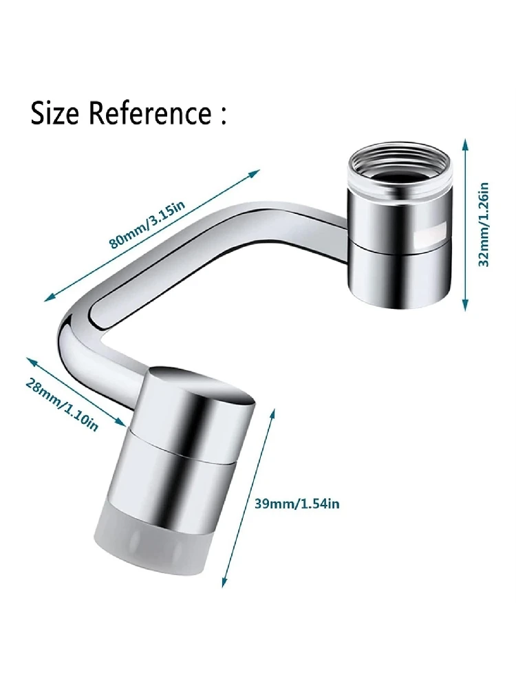ABYA Universel 1080 ° Aérateur d'extension de robinet rotatif, robinet de filtre anti-éclaboussures universel en laiton massif