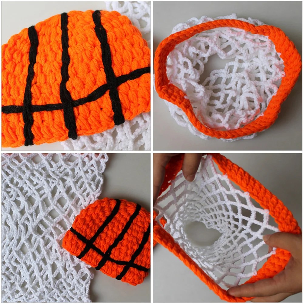 

1Set Basketball Shaped Hat and Net Wrap Suit Newborn Photography Props Soft Cotton Material for Baby Photo Studio Cosplay