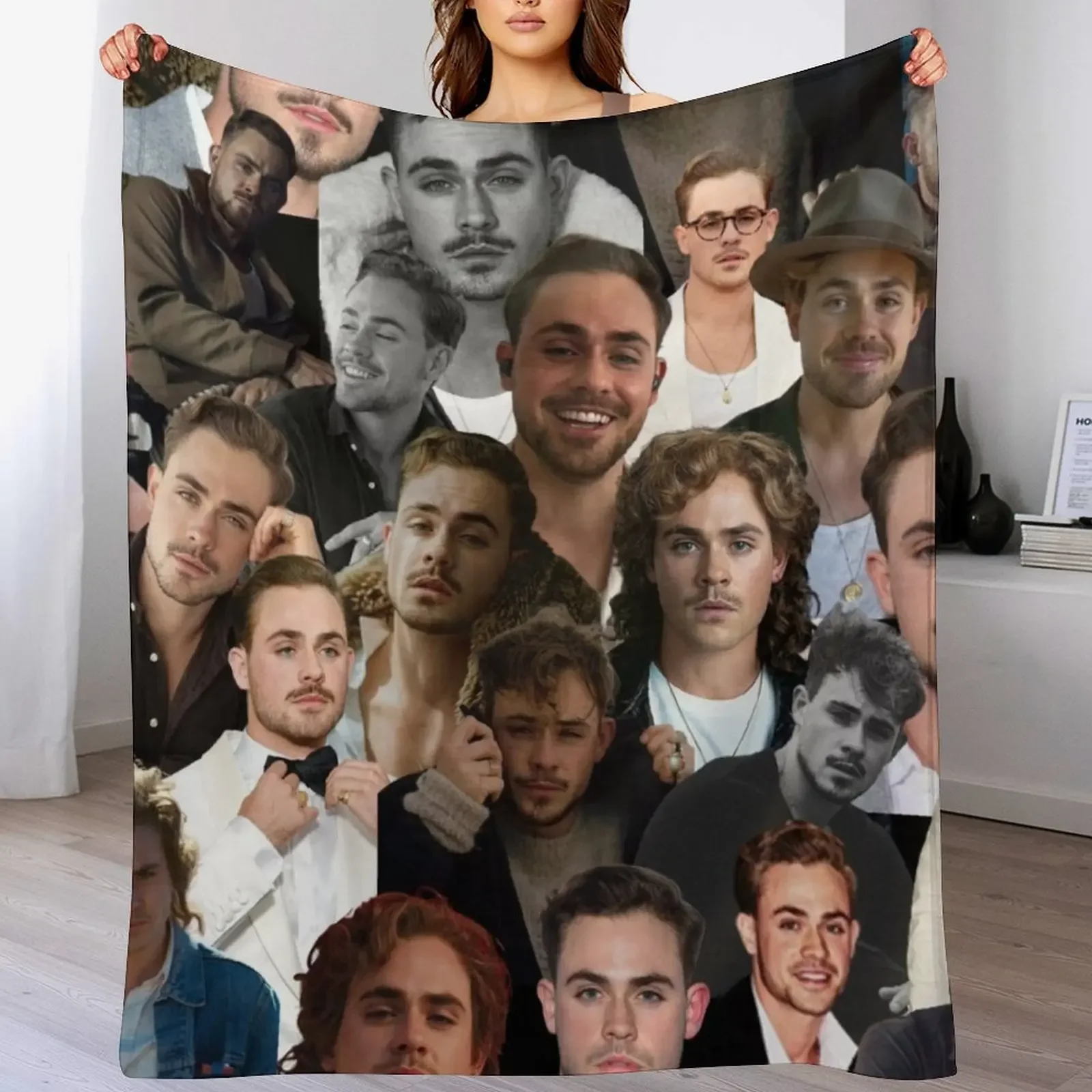 

Dacre Montgomery photo collage Throw Blanket manga Thins Custom Blankets