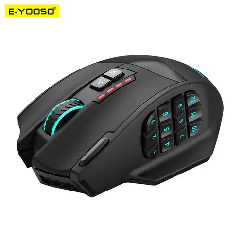 E-YOOSO X-33 RGB USB 2,4G ratón inalámbrico para juegos 16000 DPI 16 Botones programables juegos de ratones ópticos para ordenador portátil