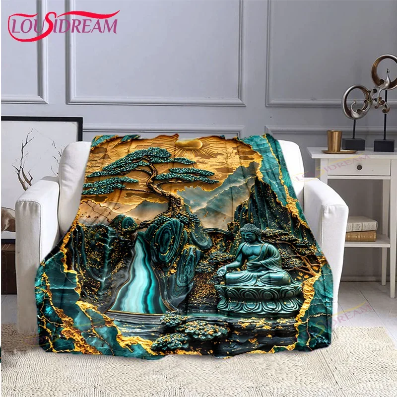 Buddha Sakyamuni Buddhism Faith Religion Soft Plush Blanket,Flannel Blanket Throw Blanket for Living Room Bedroom Bed Sofa Pray