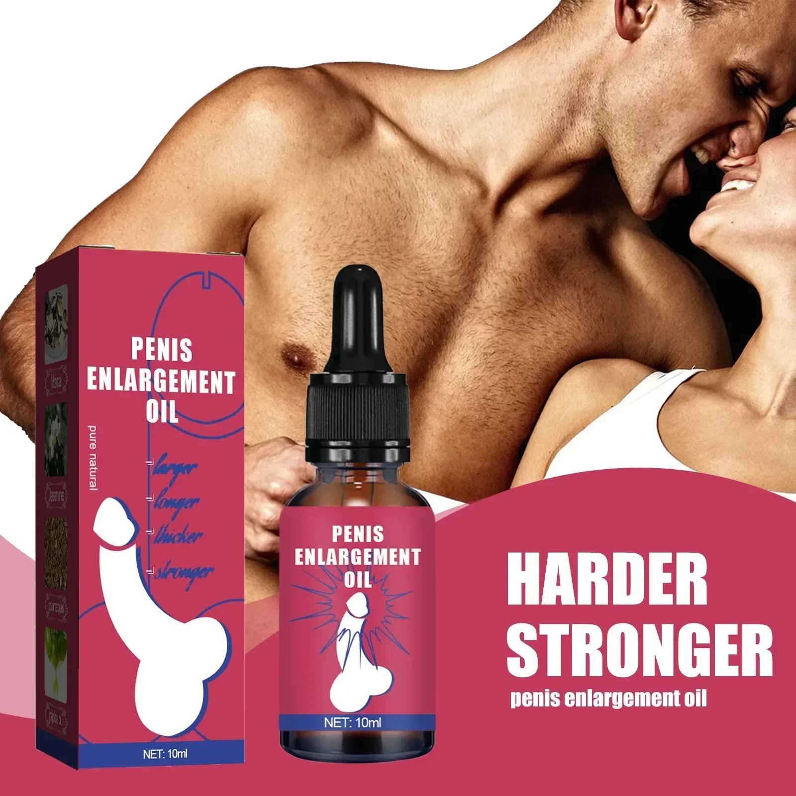 Óleo masculino para homens, melhor espessamento, fórmula de crescimento, aumentar a energia, tamanho e resistência, Endurance, testosterona Booster