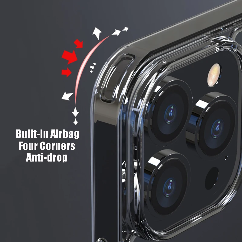 Luxury Transparent Tempered Glass Phone Cases For iPhone 14 11 12 13 15 Pro Max Clear Hard Case For iPhone 15 Shockproof Cover image 5