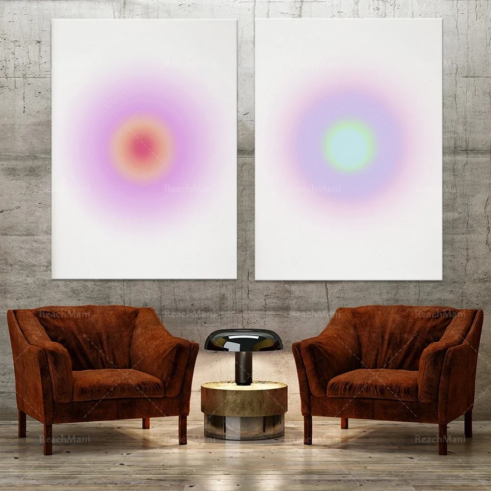 طباعة هالة ناعمة، ملصقات حديثة تدريجية، طباعة فنية جدارية كلاسيكية مخدرة، زخرفة جمالية ناعمة، فن روحاني