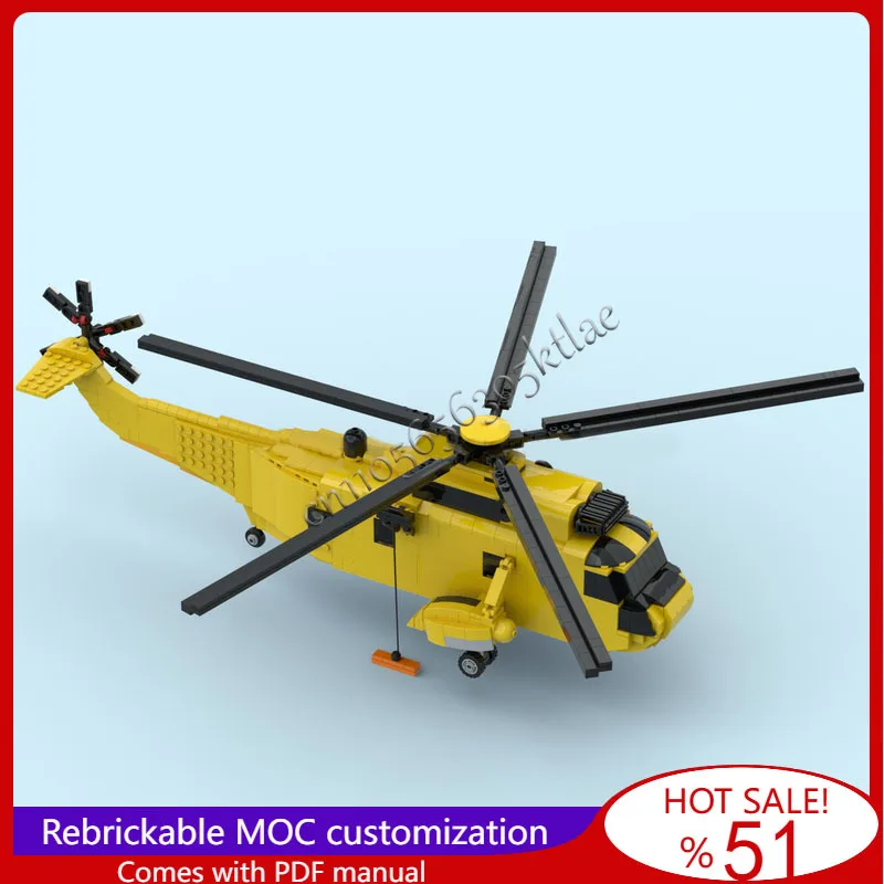 

1121 Parts MOC HAR3 Helicopter Model Technology Building Blocks Set Creative Assembly Display Toys Adults Kids Birthday Gifts