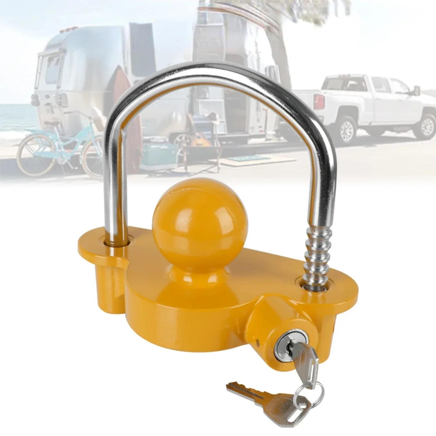 Trailer Coupler Hitch Lock Tow Ball Security Anti-Theft Adjustable Heavy Duty Vehicle Truck Caravan Accessories