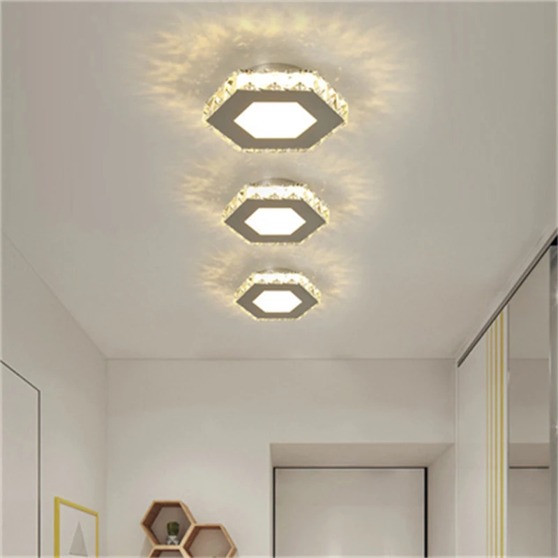 Lampada da soffitto moderna in cristallo Camera da letto Soggiorno Lampada a sospensione Ingresso Corridoio Corridoio Lustri Luminarias per