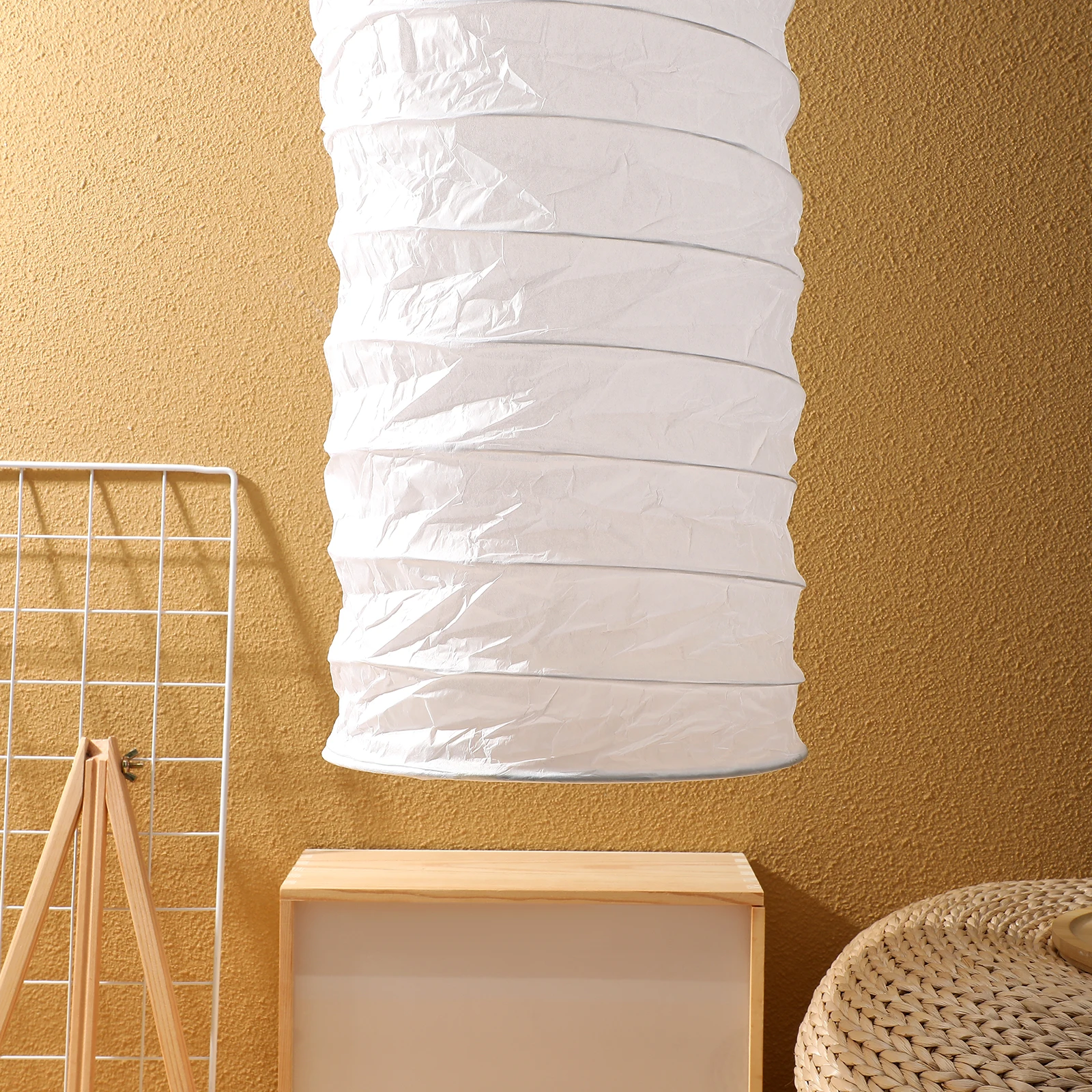 

1pc Nordic Style Paper Lampshade Foldable Cylinder Replacement for Bedroom Living Room Study Floor Light Cover Accessories