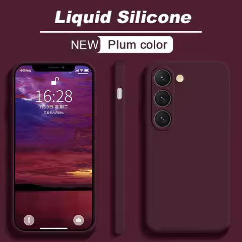Original Liquid Silicone Case for Samsung Galaxy S25 S24 S23 S22 S21 S20 S8 Plus UItra Galaxy A51 A52 A71 Shockproof Soft Cover