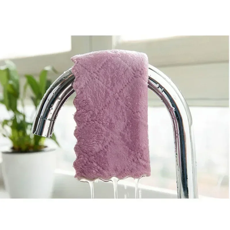 5/10 microfiber towels absorbent kitchen cleaning cloth non-stick oil dish towel dishcloth tableware household cleaning towel