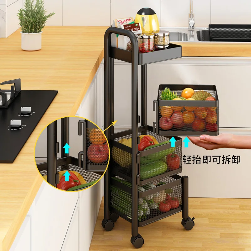 

Vegetable shelf kitchen floor multi-functional special basket storage rack rotating snacks