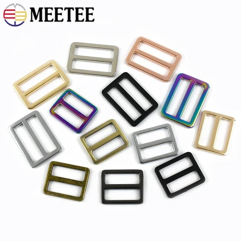 

5/10Pcs Meetee Metal Tri Glide Slider Clasp 25/32mm Adjustable Bag Strap Ring Buckle Leather Crafts Clasps Hardware Accessories