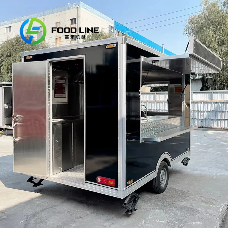 Food Trailer, Fully Equipped Interior Workbench Waterproof Anti‑Rust Mobile Catering Unit For Outdoor Street Business Festival