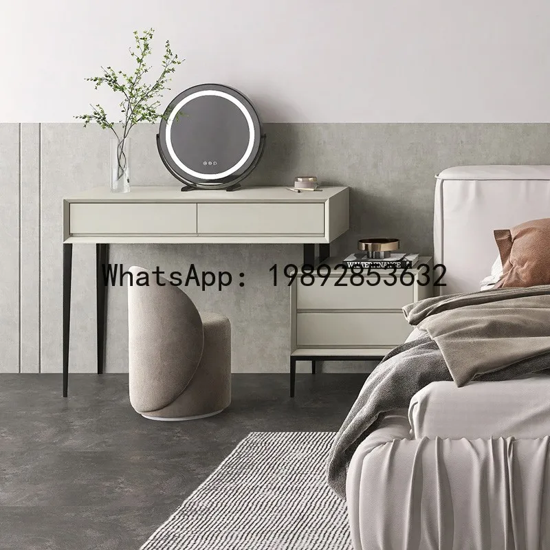 LYY Modern Minimalist Extendable Dressing Table Simple Style Small Apartment Bedroom High-end Makeup Table Bedside Storage