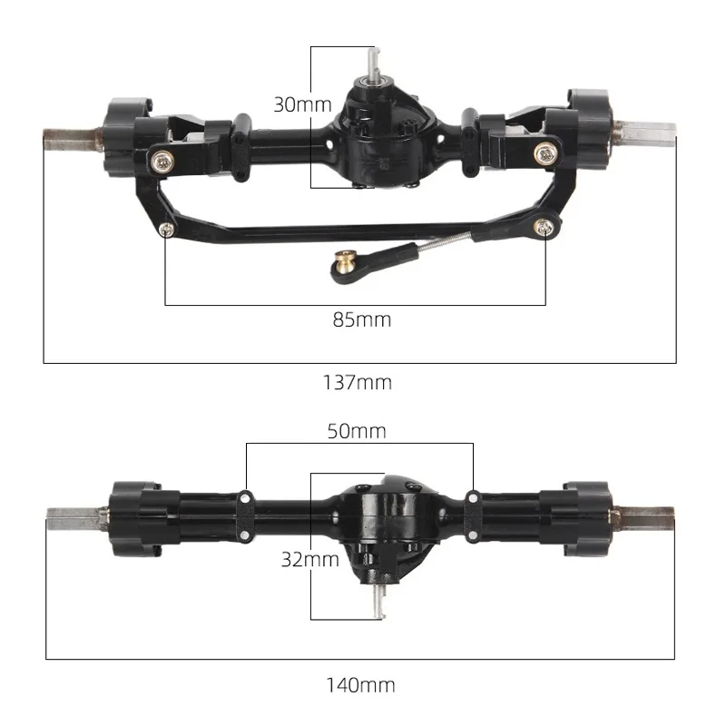 WPL Front and Rear Portal Axle with Metal Drive Shaft for WPL C14 C24 C24-1 C34 C44 B14 B24 1/16 RC Car Upgrades Parts