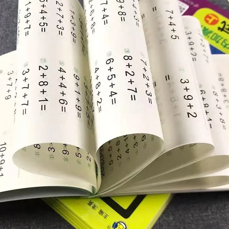 56 stron Zeszyt do nauki dodawania i odejmowania dla dzieci w zakresie 100, zeszyt do ćwiczeń z matematyki, ręcznie pisane ćwiczenia arytmetyczne