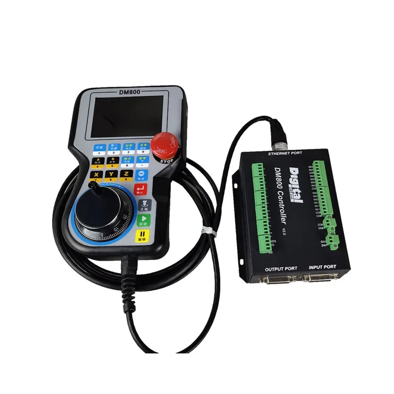 DM800 CNC Handle Controller Motion Control System 3/4/5 Axis 3.8 Inch Screens And Emergency Stop Button Support G Code