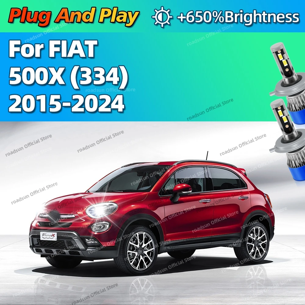 

2Pc H4 LED Bulb Turbo Headlight 30000LM Powerful Best Car Lamp For FIAT 500X 334 2015-2024 2016 2017 2018 2019 2020 2021 2022