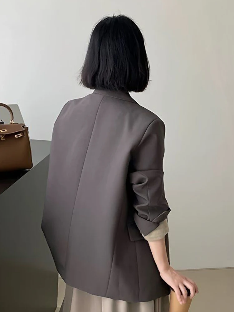 Preppy Style Casual Blazer Women Vintage Long Sleeve Elegant Sweet Suit Coat Fall Winter Design Single Breasted Outwear Tops New
