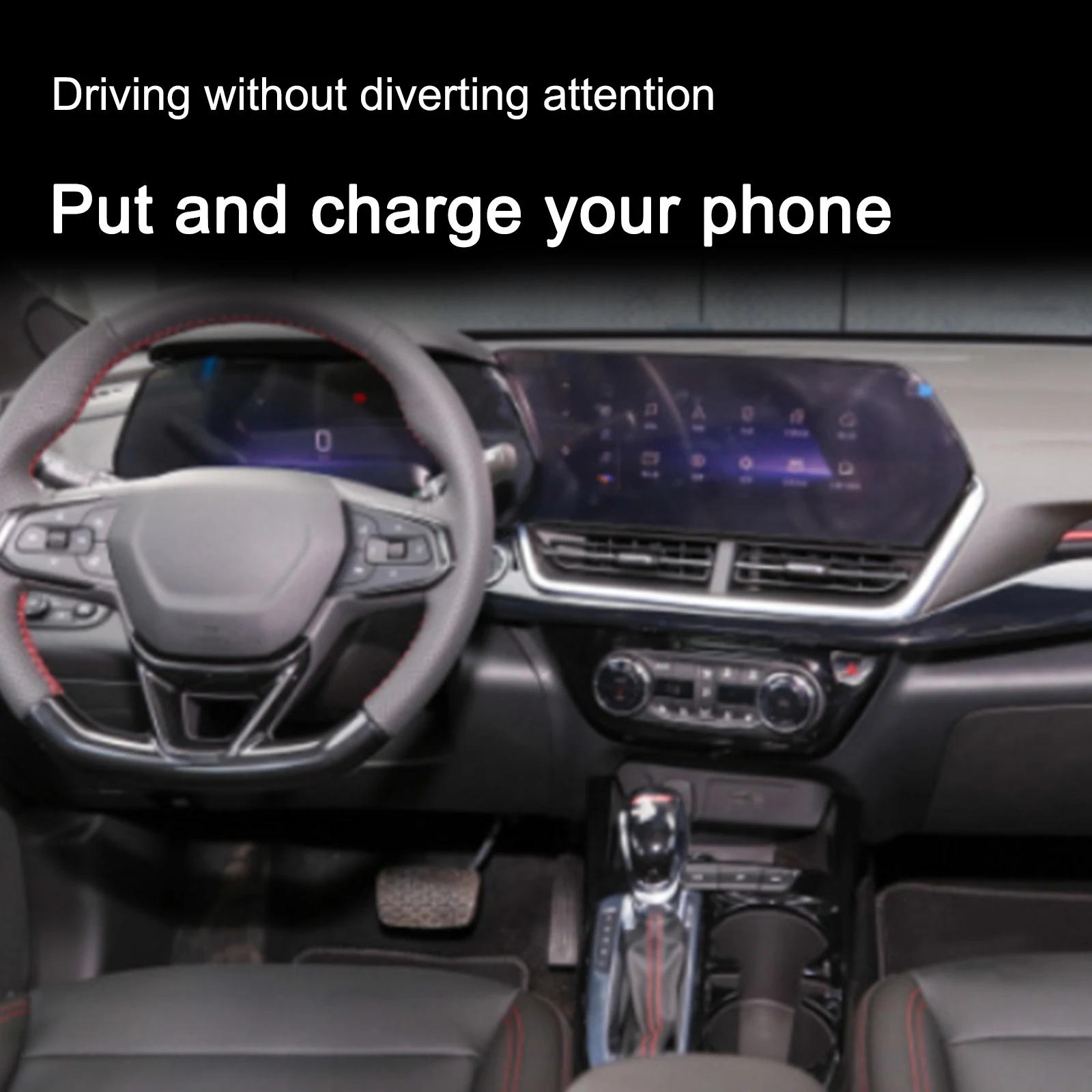 

2DIN for chevrolet chevy Tracker 2022-2025 Car Wireless Mobile Phone Charger Center Console Storage 18W iphone fast plate holder