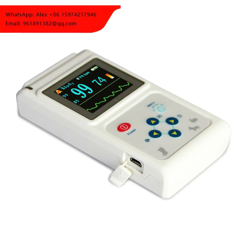 

Factory Direct Sales Pet Vet Pet Animal Patient Monitor Handheld Veterinary Blood Oxygen Pulse Oximeter