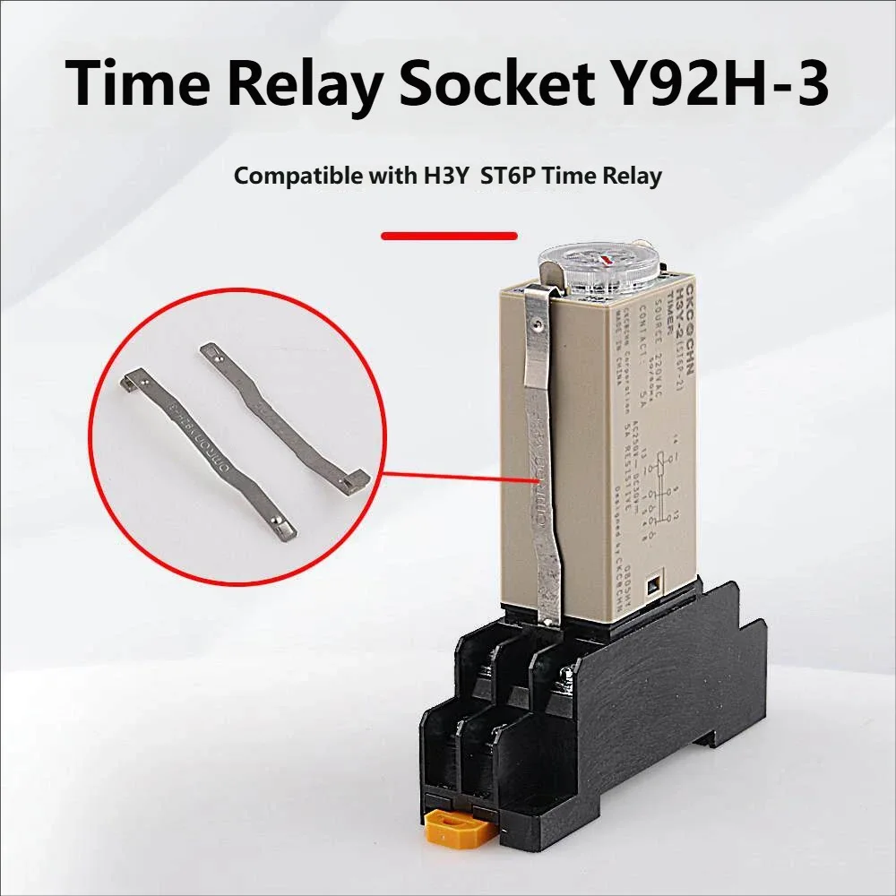 10PCS Y92H-3 Relay Hook Fixed Clip for H3Y-2 H3Y-4 Time Relay Base Socket Clamp 1 Pair