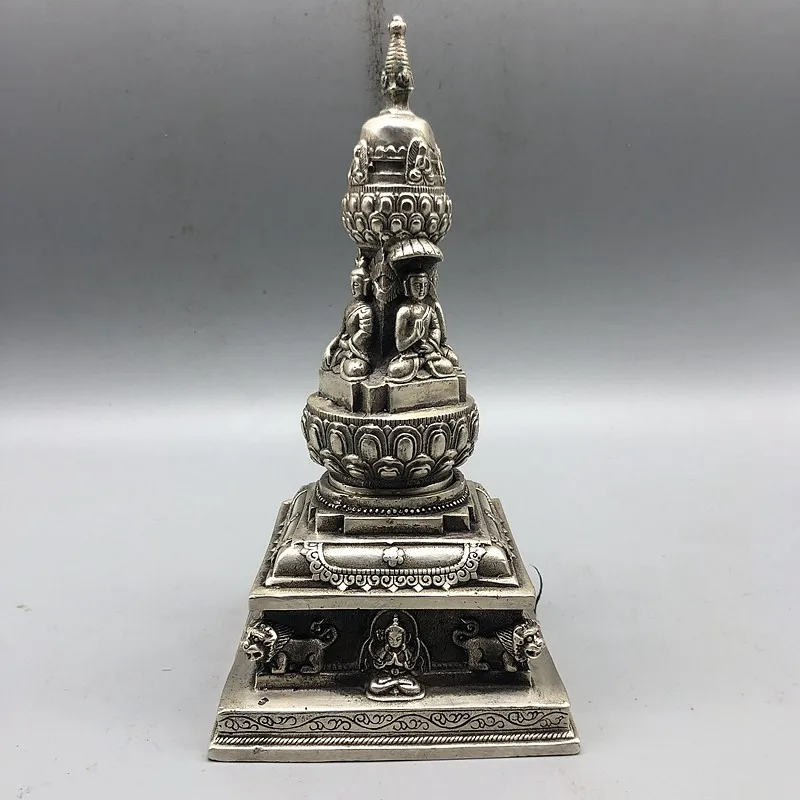 

Chinese Antique Collection Retro Four-Faced Buddha Incense Burner Handmade Buddha Hall Worship Home Craft Ornament