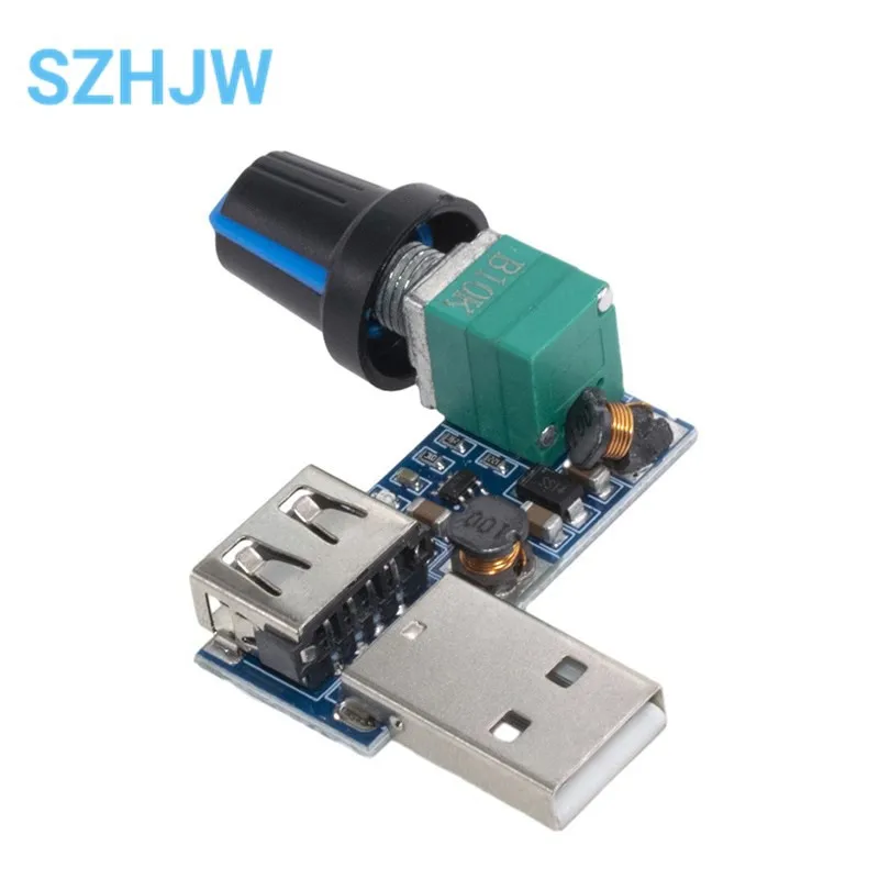 DC 5V USB Fan Stepless Speed Controller Regulator with Switch Speed Module Fan Governor Volume Regulator Board