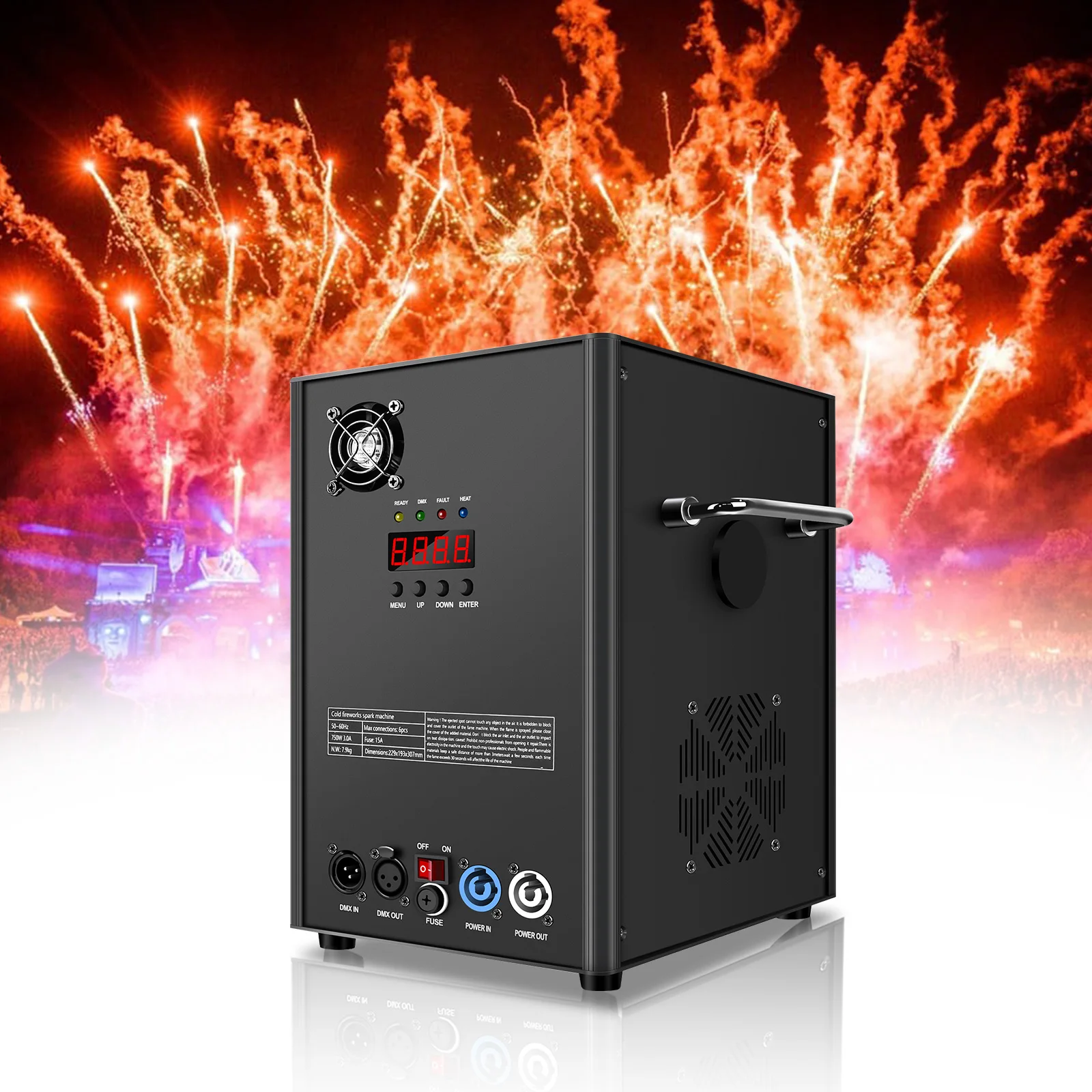 750W Wedding Party Stage Effect Cold Spark Machine Cold Firework Machine Cold Sparkler Machine