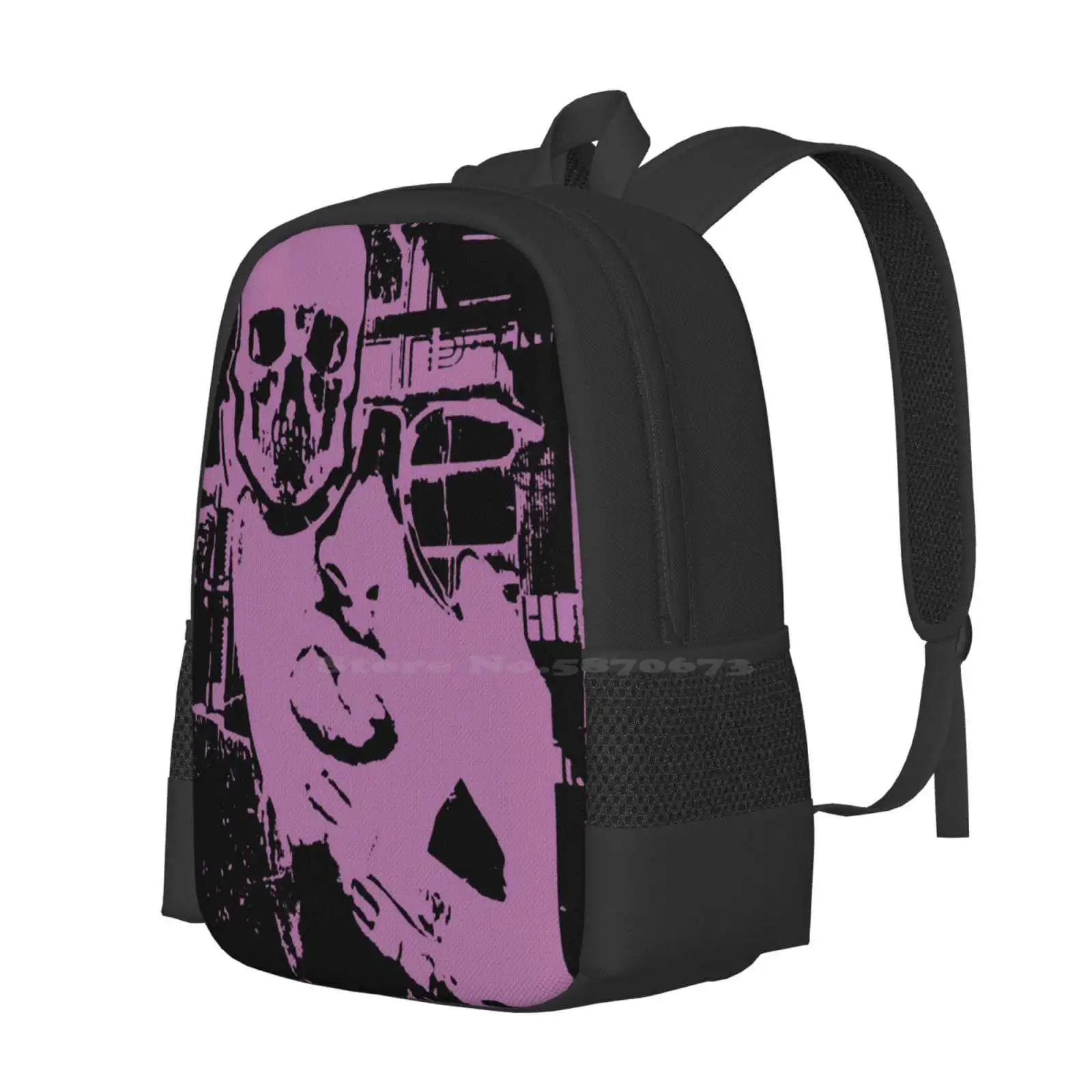 Party Girl With Skull Eye Large Capacity School Backpack Laptop Bags Gothic Skull Halloween Unique Collage Designer Weirdove