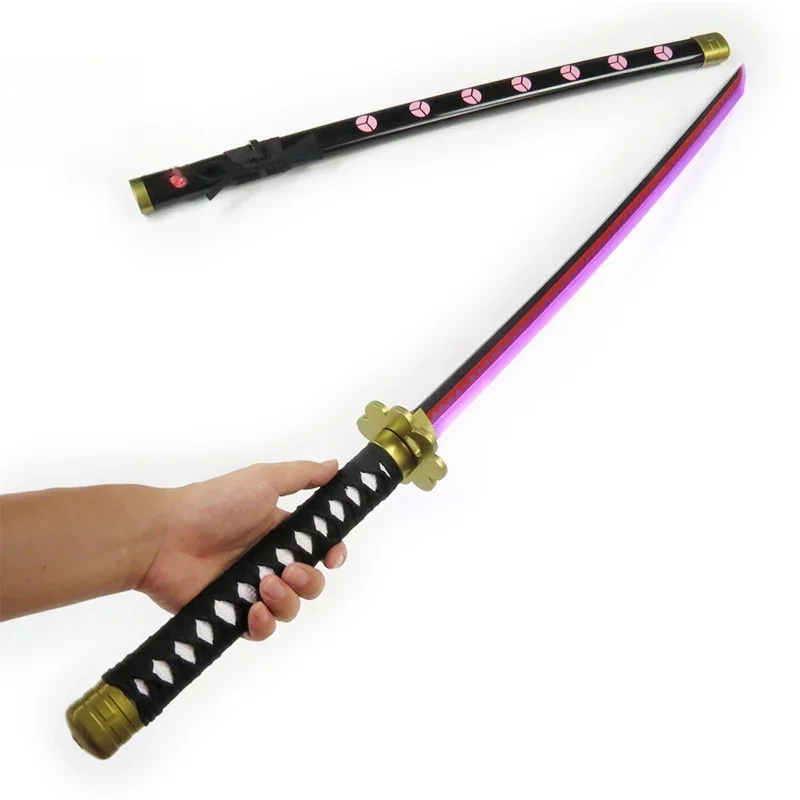 104cm Bright Roronoa Zoro Katana Luminou Sword Led Light Anime Zoro Cosplay Prop Real Size Japanese Katana Samurai Sabre Kid Toy
