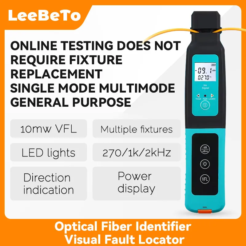 Идентификатор оптоволокна AUA-40 Идентификатор оптического волокна под напряжением со встроенным светодиодным визуальным локатором неисправностей 10 МВт 800-1700 нм SM MM
